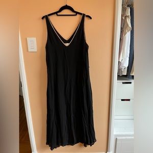 AMOUR VERT black silk midi dress size M